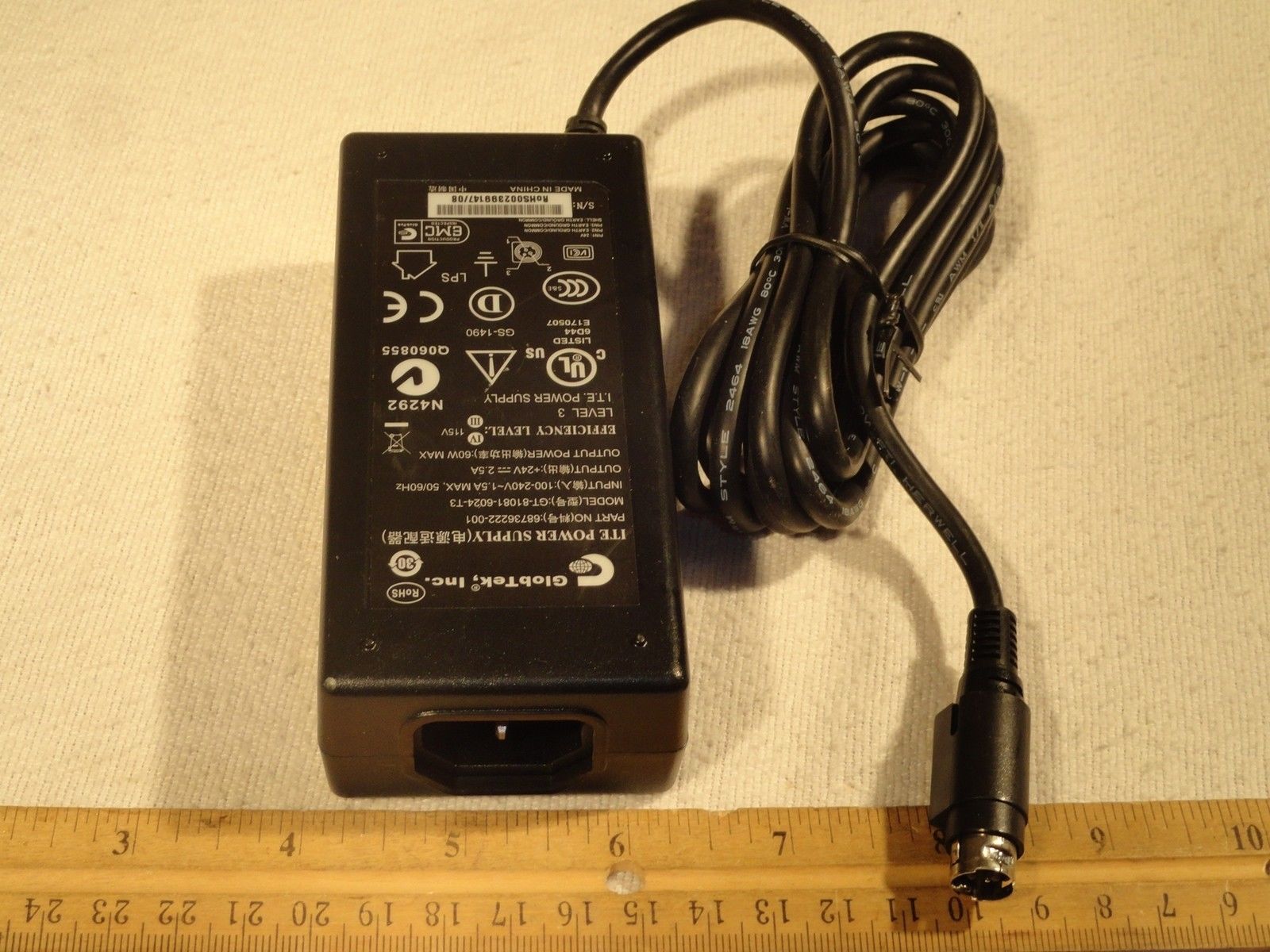 Genuine 24V 2.5A GlobTek GT-81081-6024-T3 68736222-001 ITE Power Supply adapter